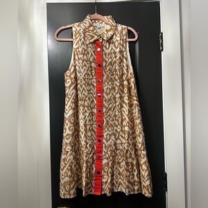 THML Tan and White Patterned Dress